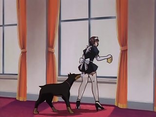 Dog Lick Anime Maid